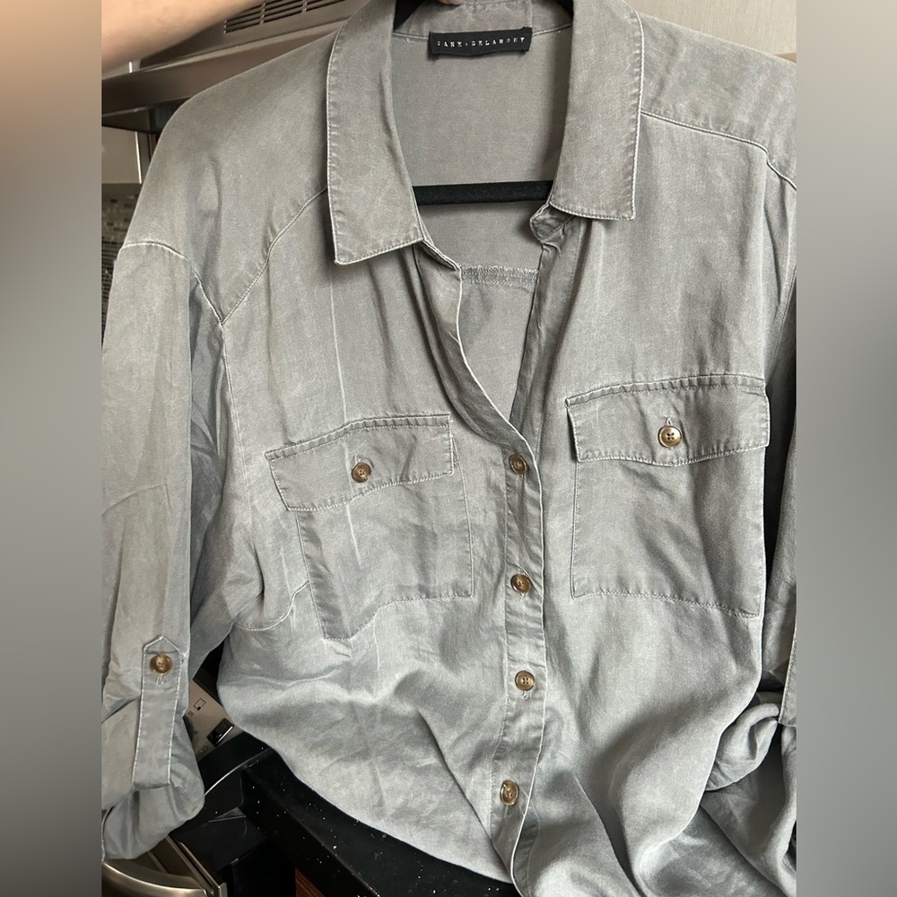 Distressed grey blouse